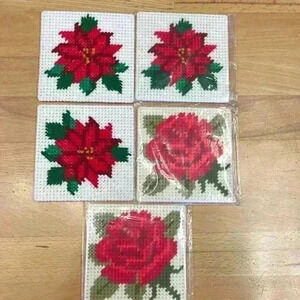 Vintage holiday handmade coasters.